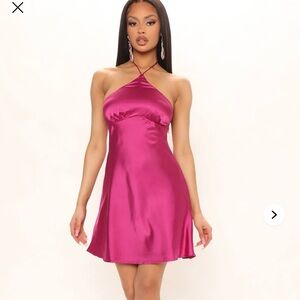 Elegant Pink Satin Dress